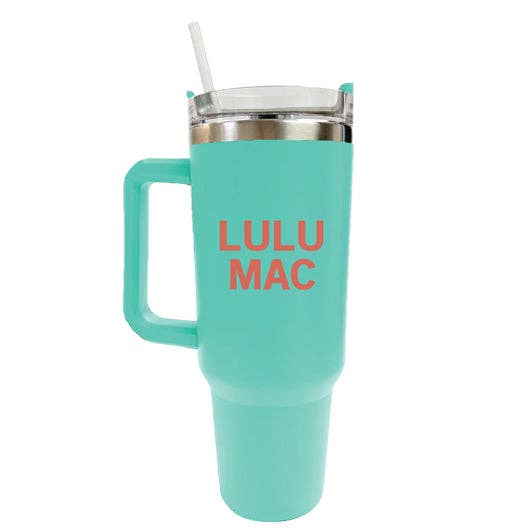 Lulu Morgan Tumbler Mint with Coral Logo