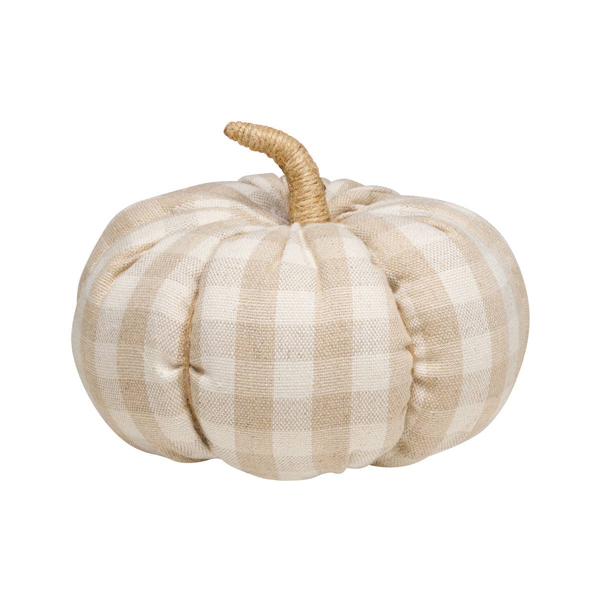 Tan Check Fall Fabric Pumpkin