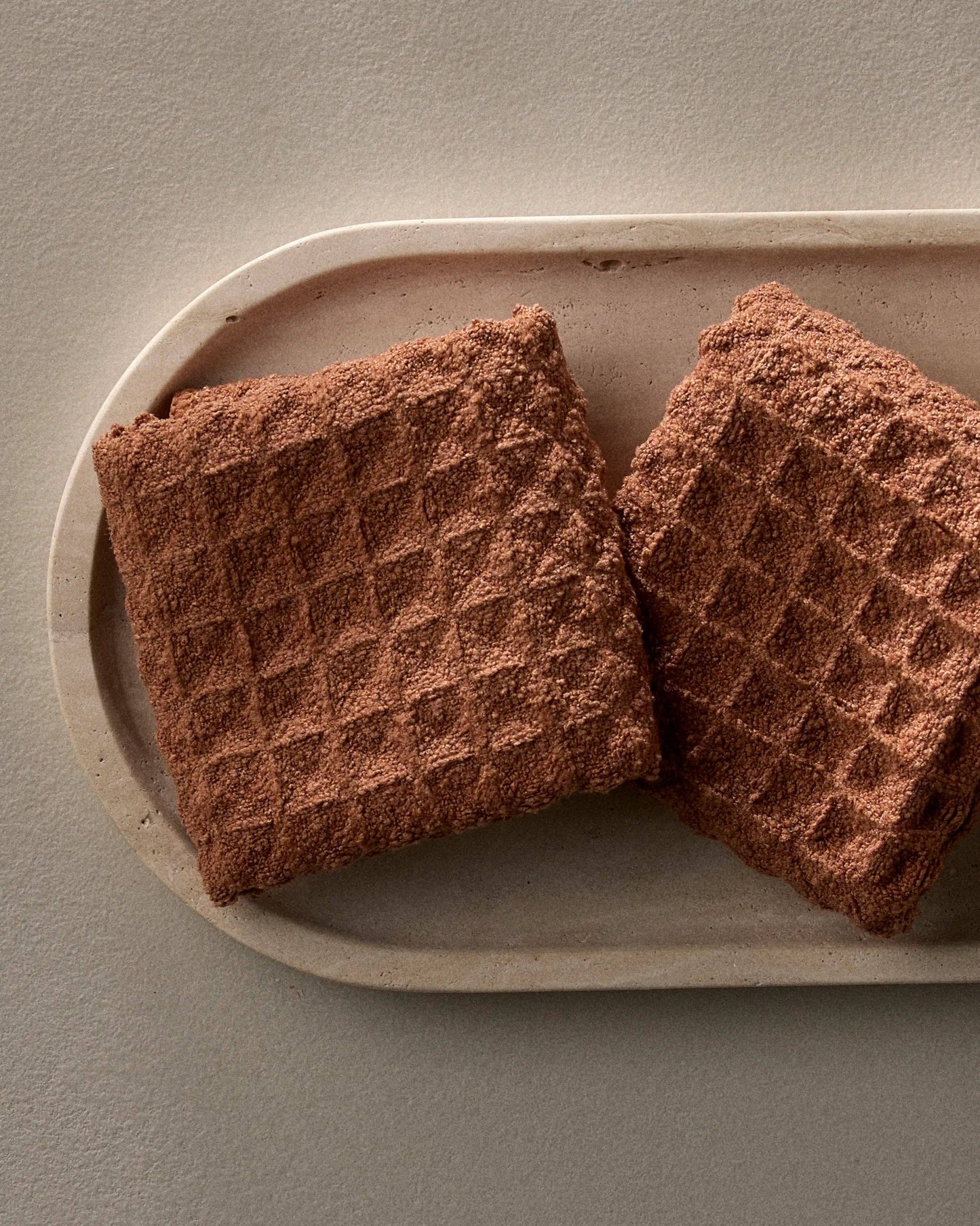 Clay Waffle Washcloth Set