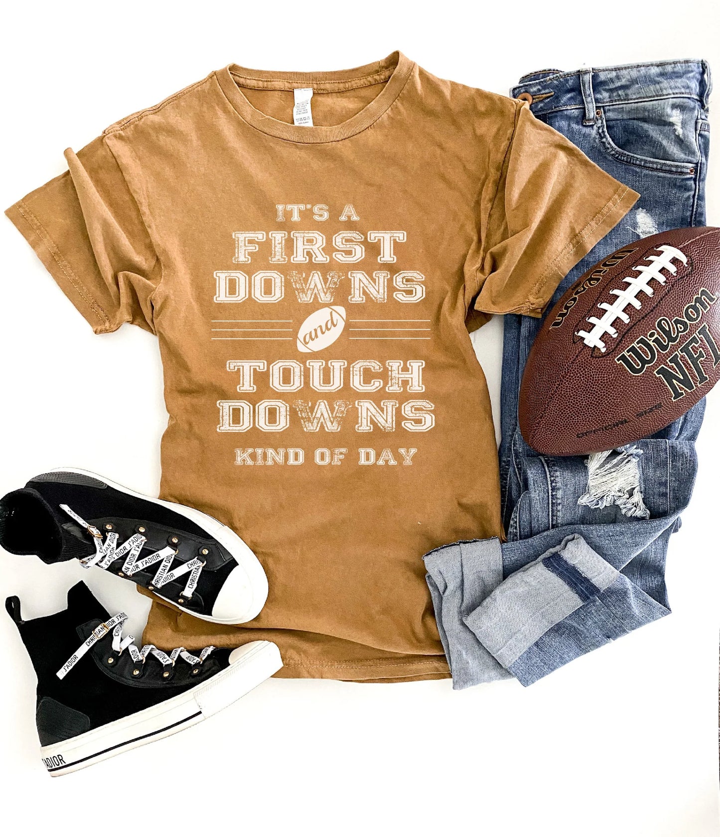First Downs & Touch Downs Vintage Wash Tee