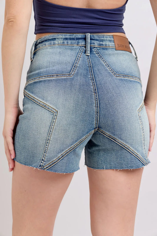 Judy Blue High Waist Star Seam Shorts