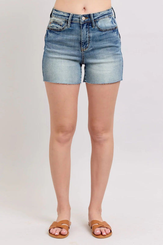 Judy Blue High Waist Star Seam Shorts