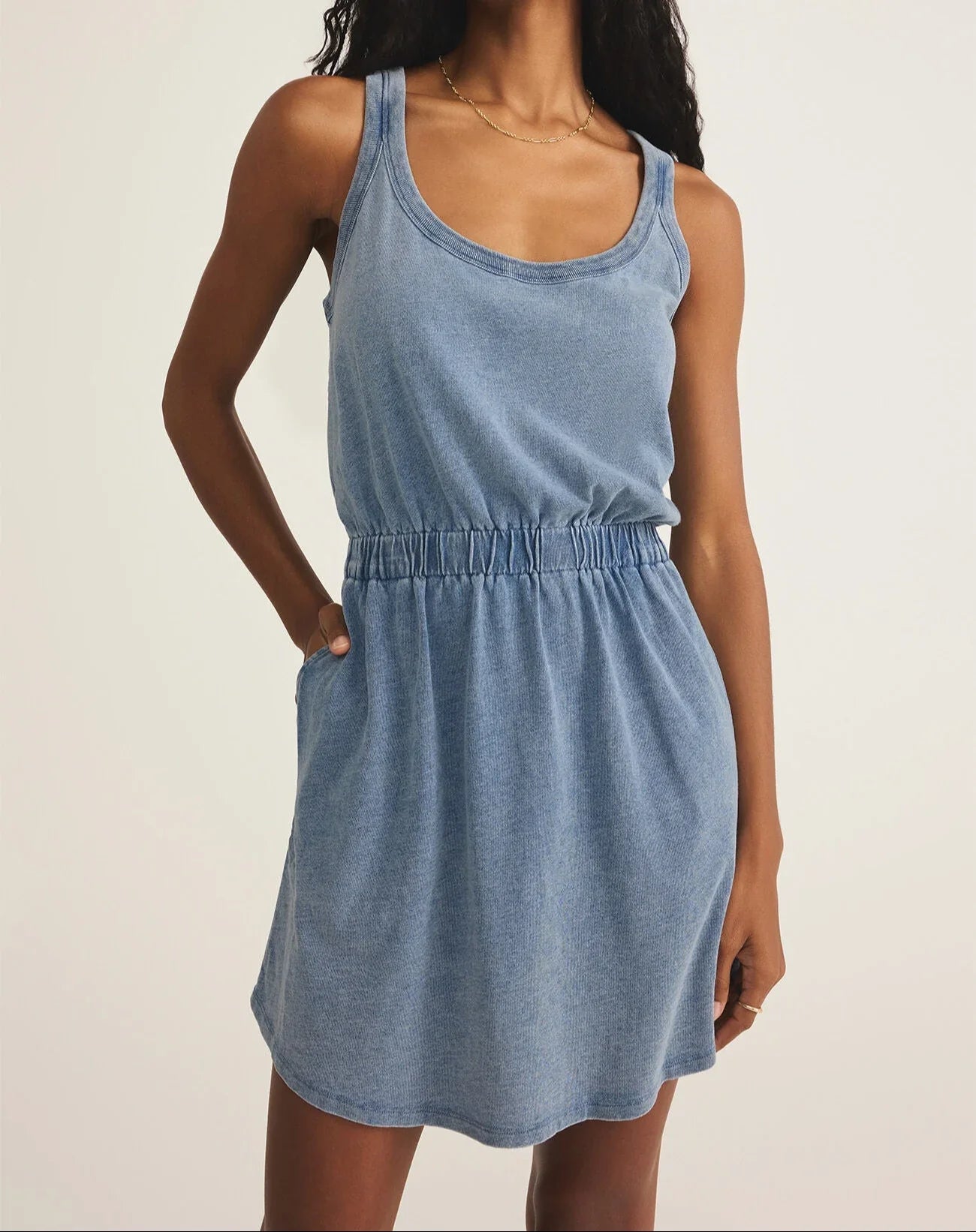 Z Supply Keegan Knit Denim Midi Dress