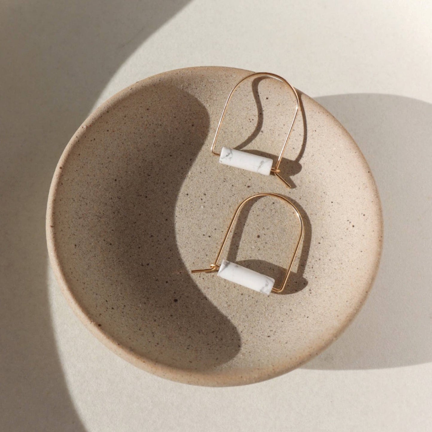 Token Jewelry - Howlite Arches: Sterling Silver
