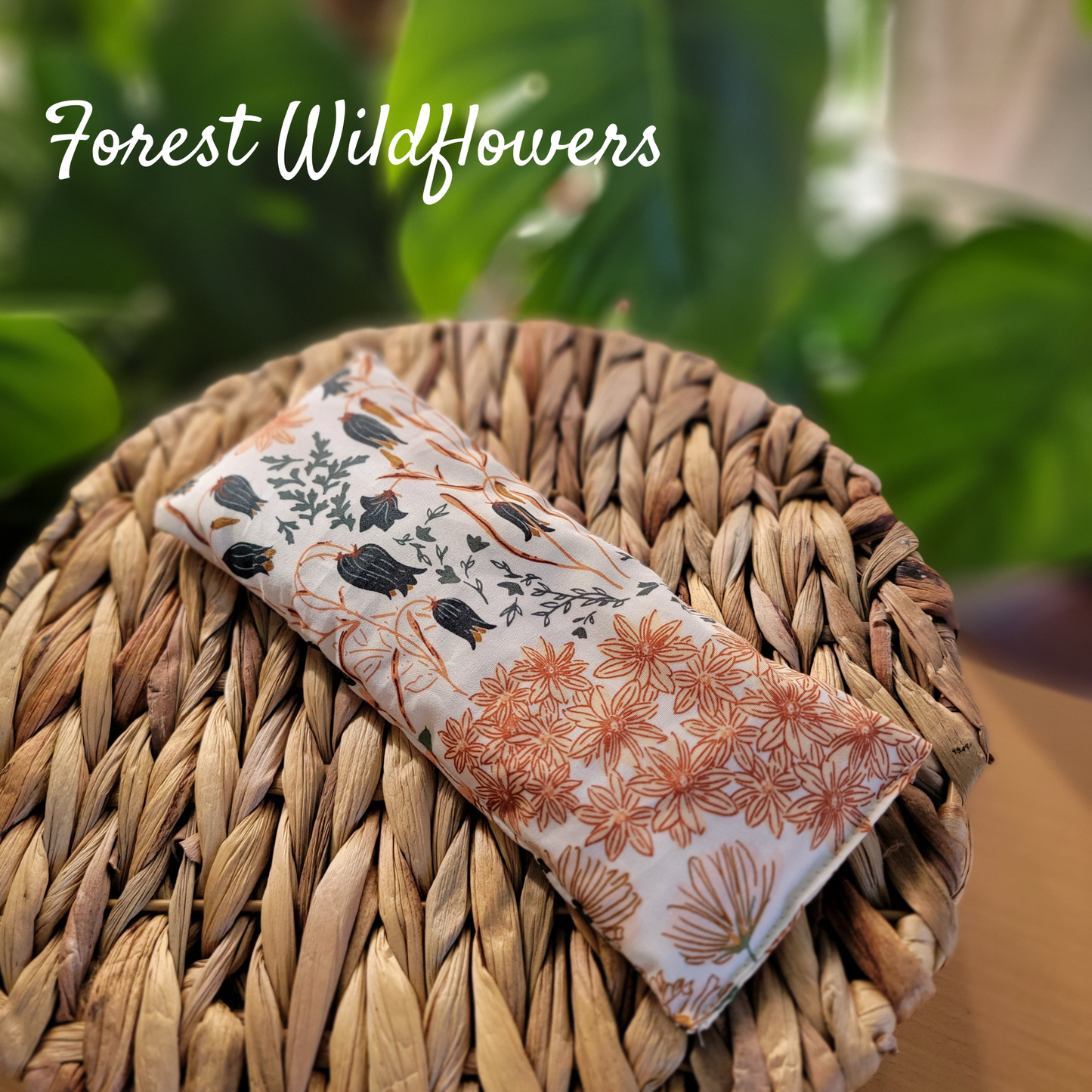 Aromatherapy Hot/Cold Weighted Eye Pillow - Soothing Pattern: Lavender and Peppermint / Rice and Flaxseed Mix / Forest Wildflowers