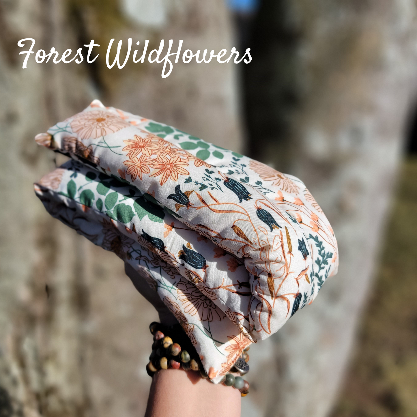 Aromatherapy Hot/Cold Weighted Neck Wraps - Patterns: Rice/Flaxseed Mix / Lavender & Peppermint / Forest Wildflowers