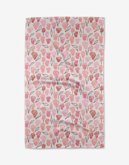 Geometry - Neutral Rose Tea Towel